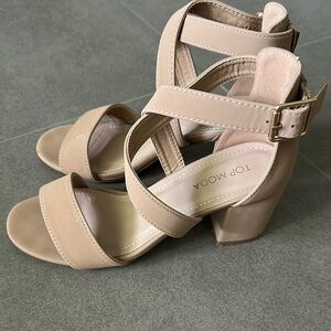 Top Moda Women's Beige Strappy Heels